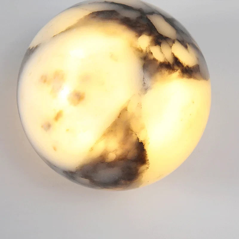 Marble Ball Wall Lamp LED Natural Stone Sconce for Bedroom Living Room Hallway