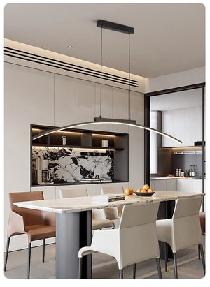 Modern LED Arc Pendant Light – Adjustable Dining Room Hanging Lamp for Kitchen