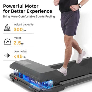 Under Desk Walking Pad Treadmill 2.5HP Remote Portable 136kg Home Fitness Machine