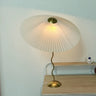 Vintage Pleated Table Lamp Umbrella Squiggle Bedside Night Light Living Room