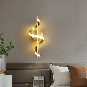 Nordic LED Wall Lamp Minimalist Bedside Sconce Black White Gold Indoor Light
