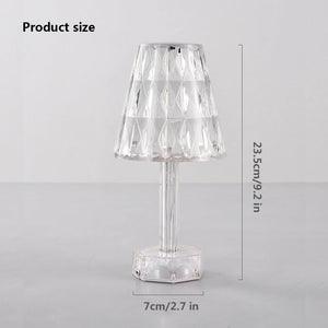 Diamond Crystal Projection Night Light USB Touch Control Bedside Desk Lamp Decor
