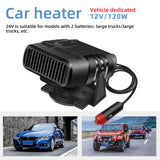 2-in-1 Car Cooling & Heater Fan – Windshield Defogger Defroster 12V/24V Auto