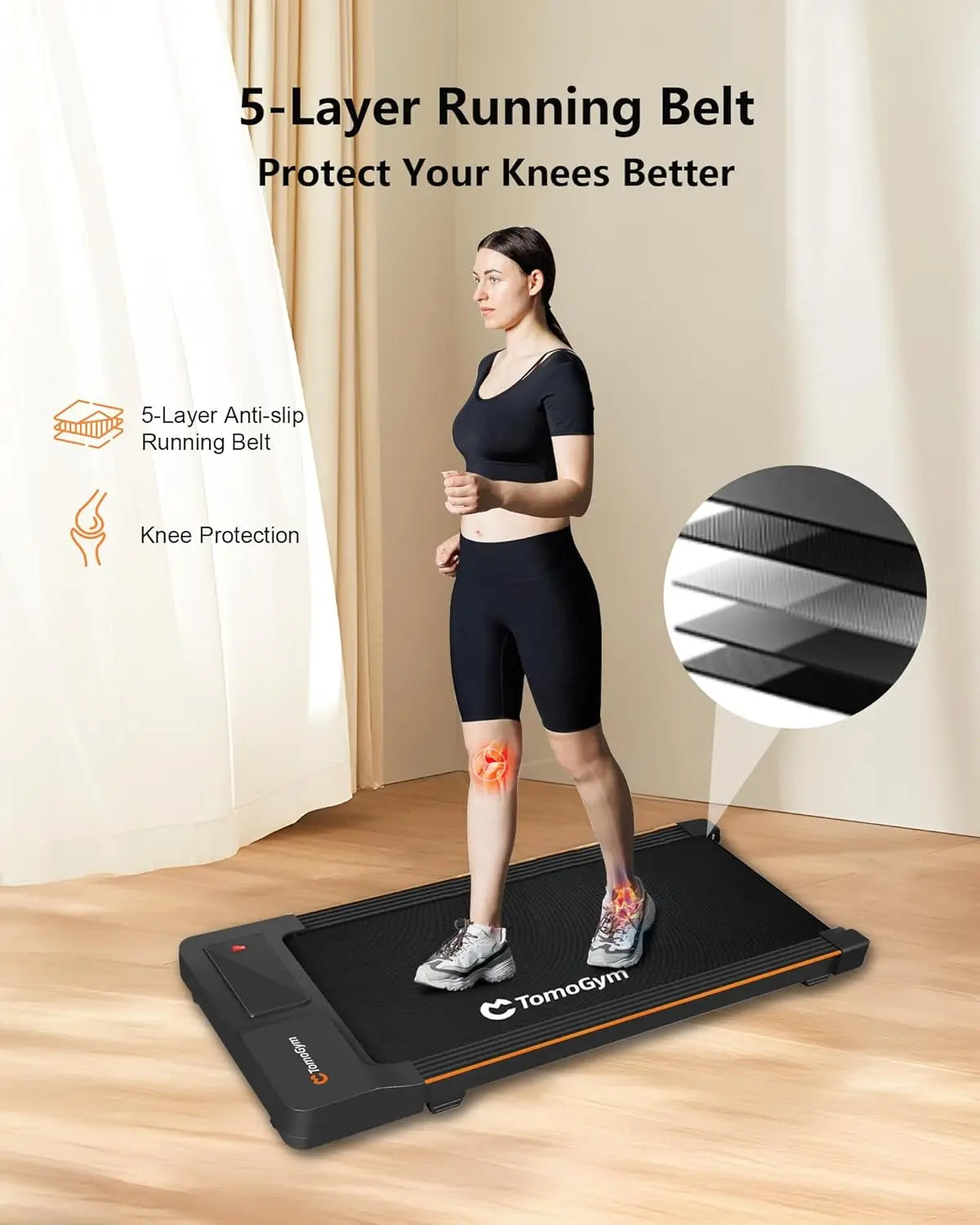 Under Desk Walking Pad Treadmill 2-in-1 Portable Quiet Jogging Machine Home Office