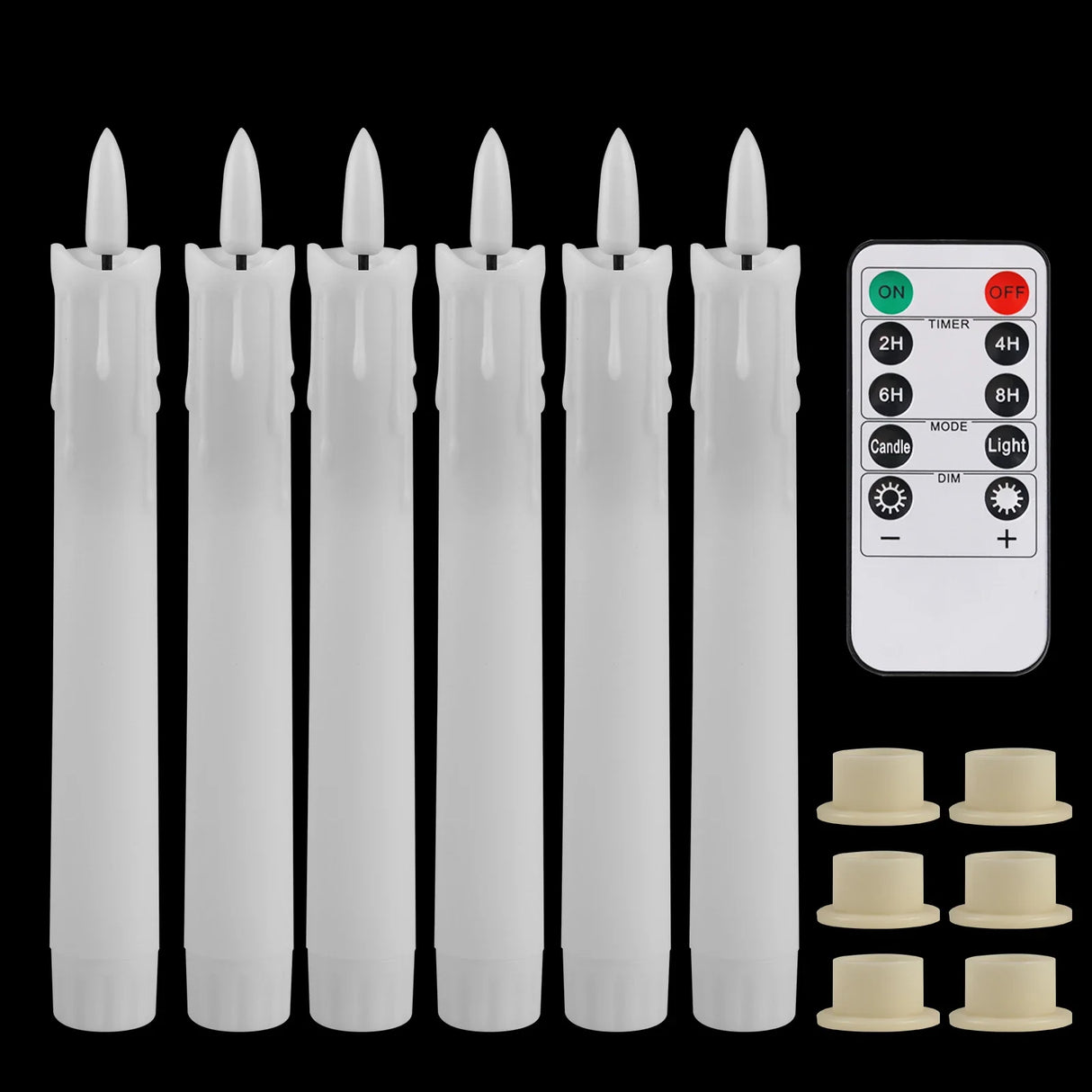 Flameless LED Taper Candles with Remote Flickering Battery Operated Set