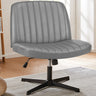 Cross Legged Office Chair Armless Wide Seat Swivel Fabric Desk Vanity Chair