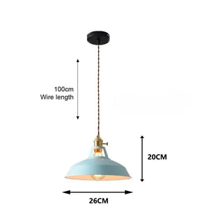 26cm LED Pendant Light 7-Color Dimmable with Scandinavian Wood Decor