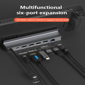 USB C Docking Station 4K 60Hz HDMI DP Ethernet Hub for Gaming Console