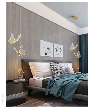 Moktan Sabai Nordic Butterfly LED Pendant Lamp – Modern Bedroom Ceiling Light