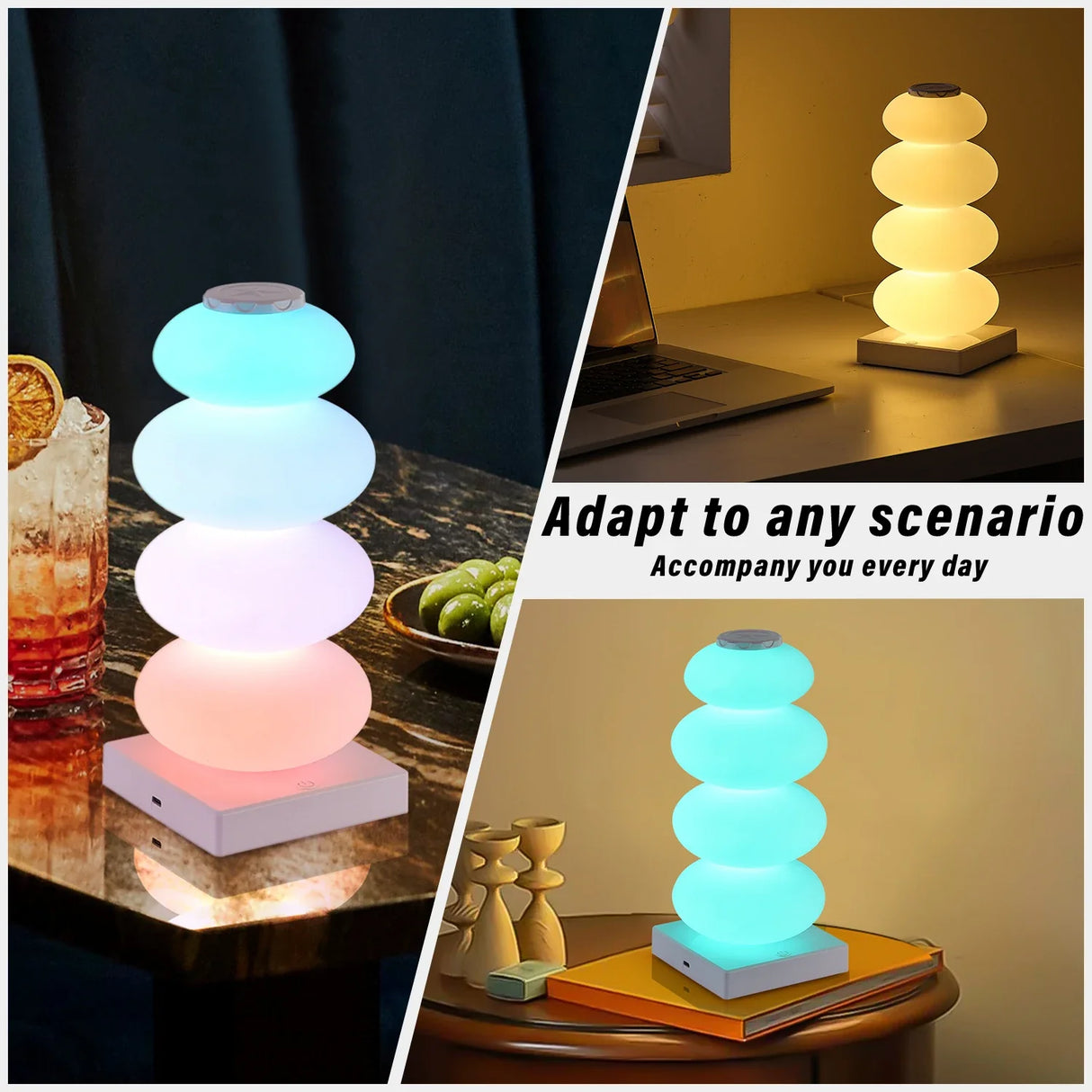 Touch RGB LED Table Lamp 16 Color Changing Bedside Ambient Night Light