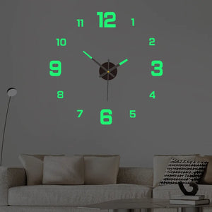 Luminous Digital Wall Clock Silent LED 3D DIY Modern Bedroom Living Room Decor
