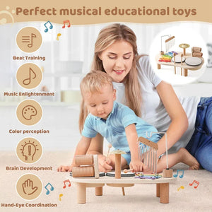 Montessori Baby Music Table Wooden Xylophone Educational Toy Gift