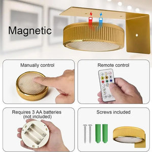 3 Pack Remote Control Picture Lights Battery Powered Dimmable Art Display Lamps