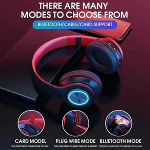 Wireless Bluetooth 5.0 Foldable Headphones On-Ear Stereo Sound Gaming Headset