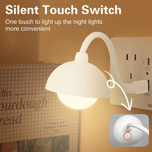 USB Plug In Smart Night Light Remote Touch Control LED Bedside Lamp Bedroom