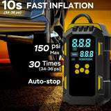 12V Car Jump Starter with Air Compressor 150PSI Portable Battery Booster