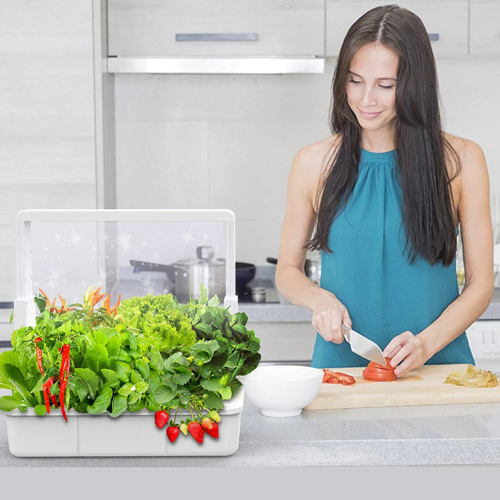 Hydroponic Growing System 15 Pod Indoor Garden Full Spectrum LED Smart Kit