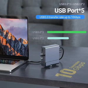 15 in 1 USB C Docking Station 4K 60Hz HDMI DP Ethernet Hub for Laptop