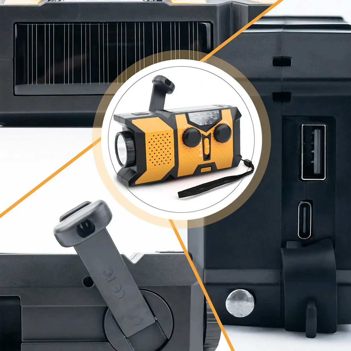 Emergency NOAA Weather Radio Solar Hand Crank AM FM Power Bank LED Flashlight