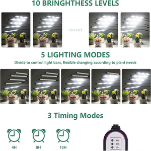 Tripod LED Grow Light Full Spectrum 6000K USB Adjustable for Indoor Plants