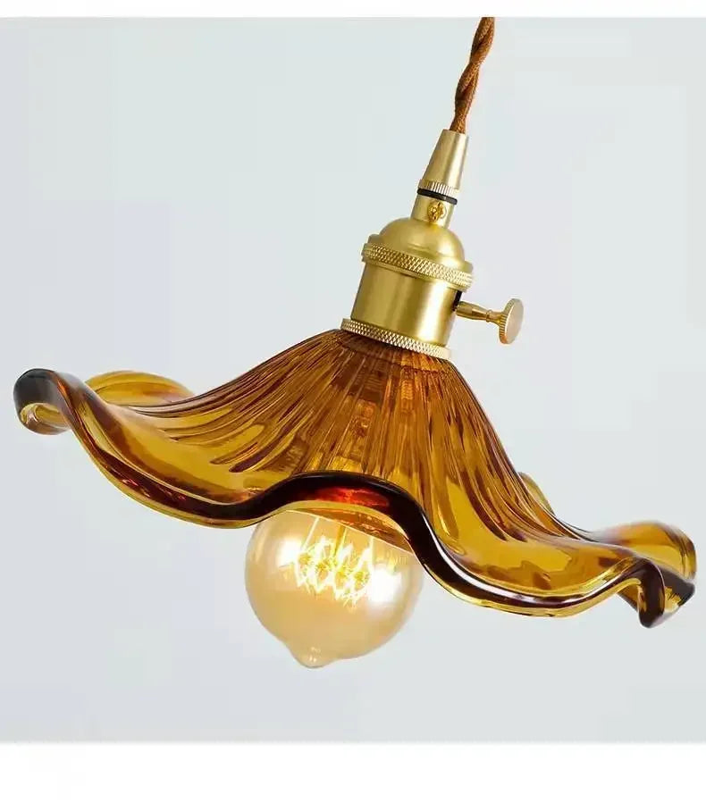Moktan Sabai Nordic LED Pendant Light – Colorful Glass Copper Hanging Lamp