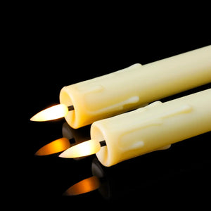 Flameless LED Taper Candles Remote USB Rechargeable Warm White 10 Inch Set