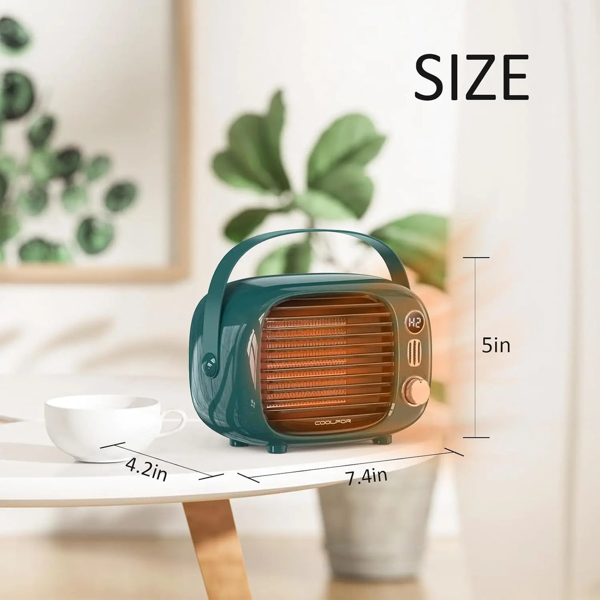 800W/500W Ceramic Space Heater with Temp Control for Home