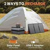 120W Portable Power Station 97.6Wh AC USB-C LED Light for Camping RV & Home Use