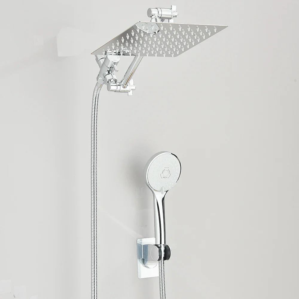 High Pressure Rain Shower Head 8-12Inch with Handheld & Adjustable Arm Spray