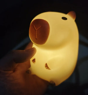 Cute Capybara Night Light Silicone LED Bedside Lamp Cartoon Sleep Decor Gift