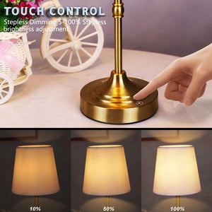 LED Touch Table Lamp Rechargeable Cordless Dimmable Bedside Reading Light