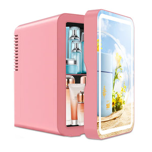 6L Mirror Beauty Mini Fridge LED Makeup Skincare Cooler Warmer Portable