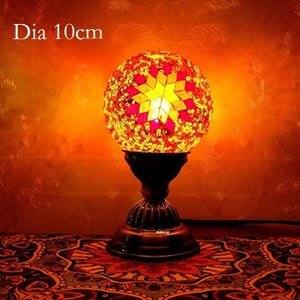 Turkish Mosaic Ball Table Lamp Handcrafted Art Deco Glass Romantic Bedside Light