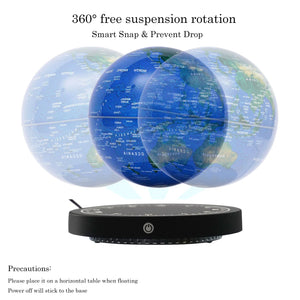 6 Inch Floating Levitating Globe RGB Light Magnetic World Map Desk Decor Gift