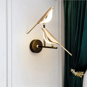 Nordic Golden Bird LED Wall Lamp Bedroom Bedside Living Room Bar Decorative Sconce