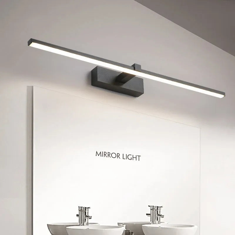 LED Bathroom Mirror Light – Waterproof Wall Lamp for Makeup Vanity in White/Black