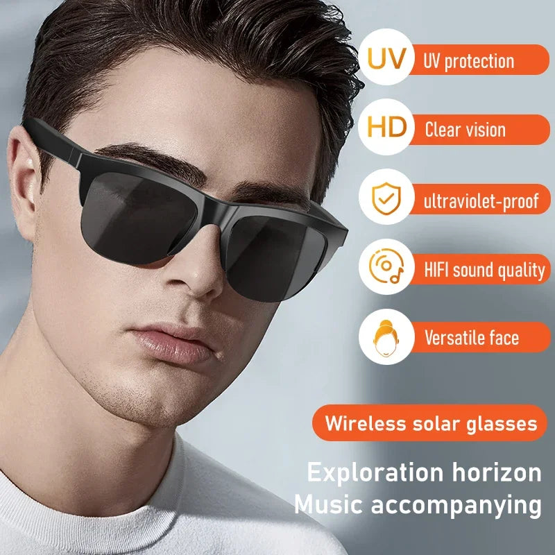 Bluetooth Smart Glasses V5.3 Wireless Sunglasses HIFI Call UV Protection Outdoor