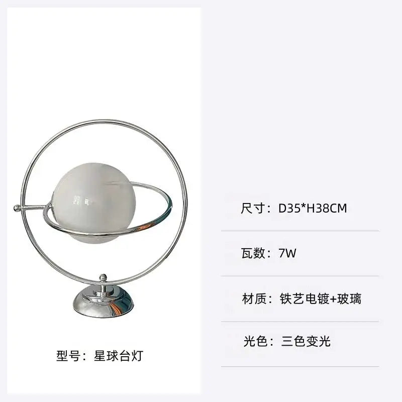 Minimalist Planet Desk Lamp Bauhaus Moon Glass Bedside Light Modern Home Decor