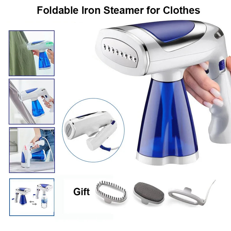 1600W Portable Garment Steamer Foldable Travel Steam Iron Handheld 3 Speed