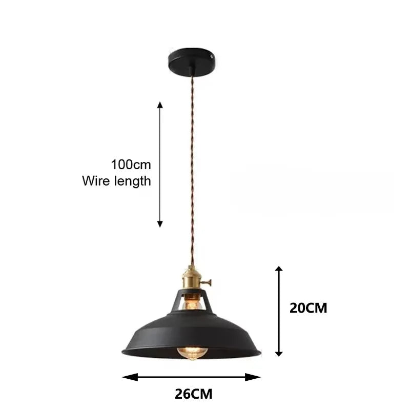 26cm LED Pendant Light 7-Color Dimmable with Scandinavian Wood Decor