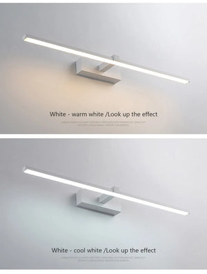 LED Bathroom Mirror Light – Waterproof Wall Lamp for Makeup Vanity in White/Black