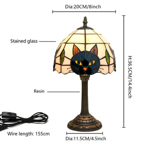 Cute Black Cat Table Lamp Night Light for Kids Bedroom Nursery Desk Decor