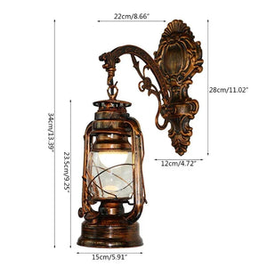 Retro Kerosene Wall Lamp Antique Bronze Iron Horse Lantern Corridor Lighting Fixture