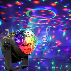 Sound Activated Rotating Disco Ball Light RGB LED Party Stage Lamp for Home