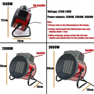 3000W Portable Electric Space Heater with Thermostat Fan & Safety