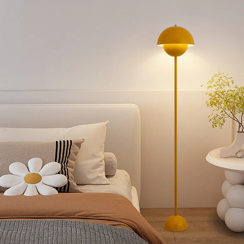 Modern Cream LED Floor Lamp E27 Bulb Minimalist Light for Bedroom Living Room