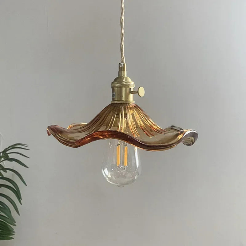 Moktan Sabai Nordic LED Pendant Light – Colorful Glass Copper Hanging Lamp
