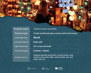 Bohemian Mosaic Pendant Light European Bar Dining Bedroom Hanging Lamp