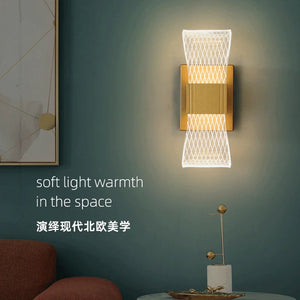 Gold Modern LED Wall Lamp – Luxury Aluminum Bedside Light for Bedroom & Living Room