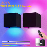 2 Pack Smart Outdoor Wall Lights RGBCW 10W LED Patio Lights App Voice Control